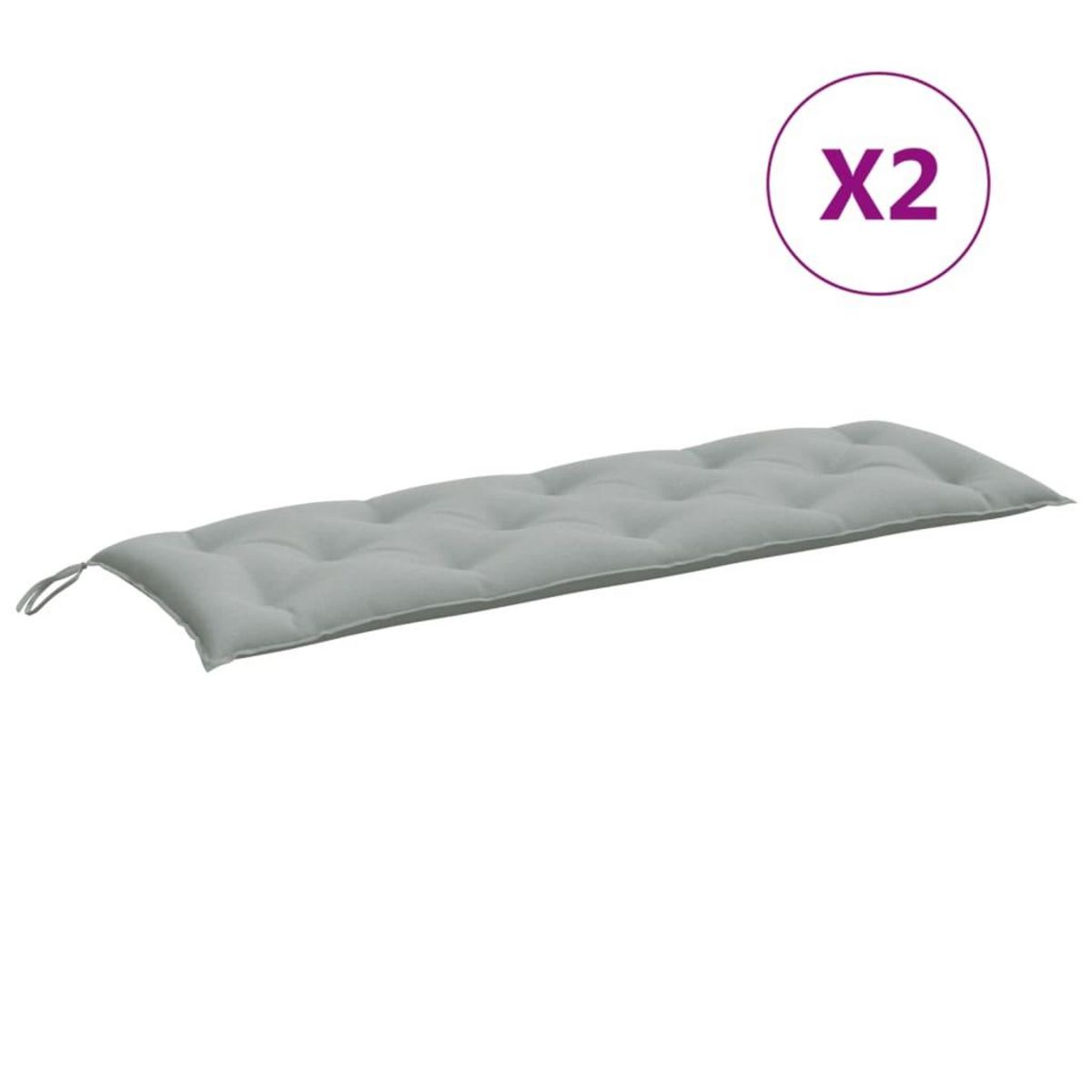 VIDAXL Coussins de banc de jardin lot de 2 gris clair melange tissu