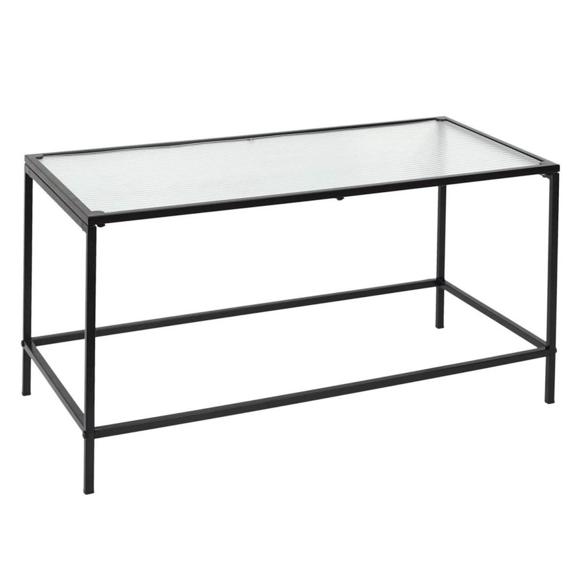 Paris Prix Table Basse Design Métal & Verre  Rosa  80cm Noir