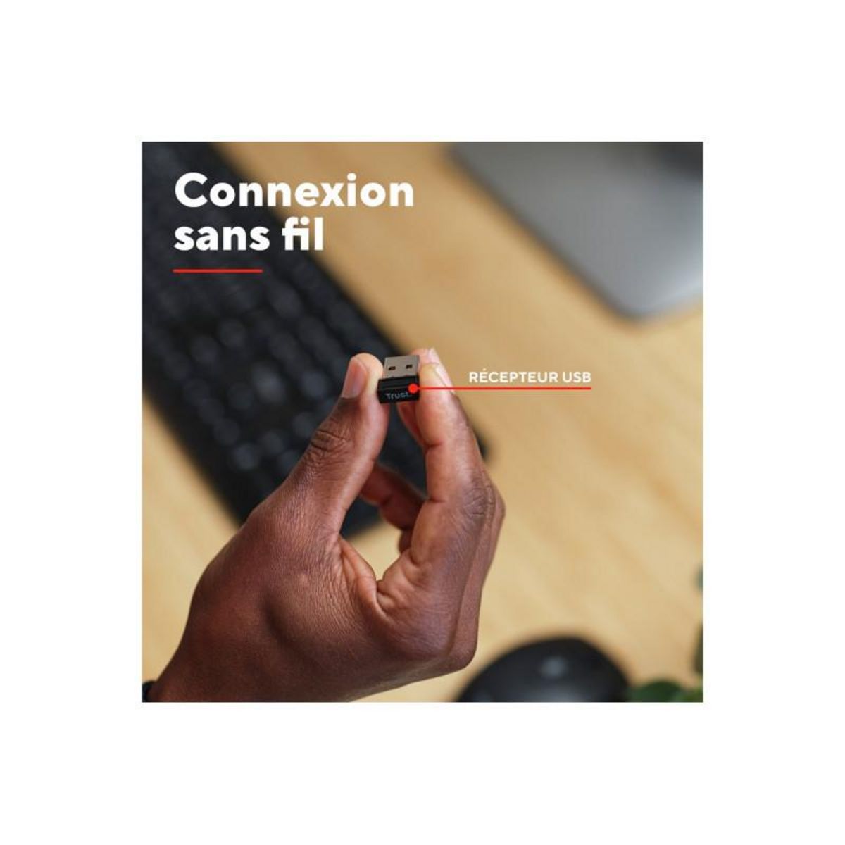 Trust Clavier Trust sans fil silencieux ODY II noir