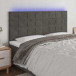 VIDAXL Tete de lit a LED Gris fonce 180x5x118/128 cm Velours
