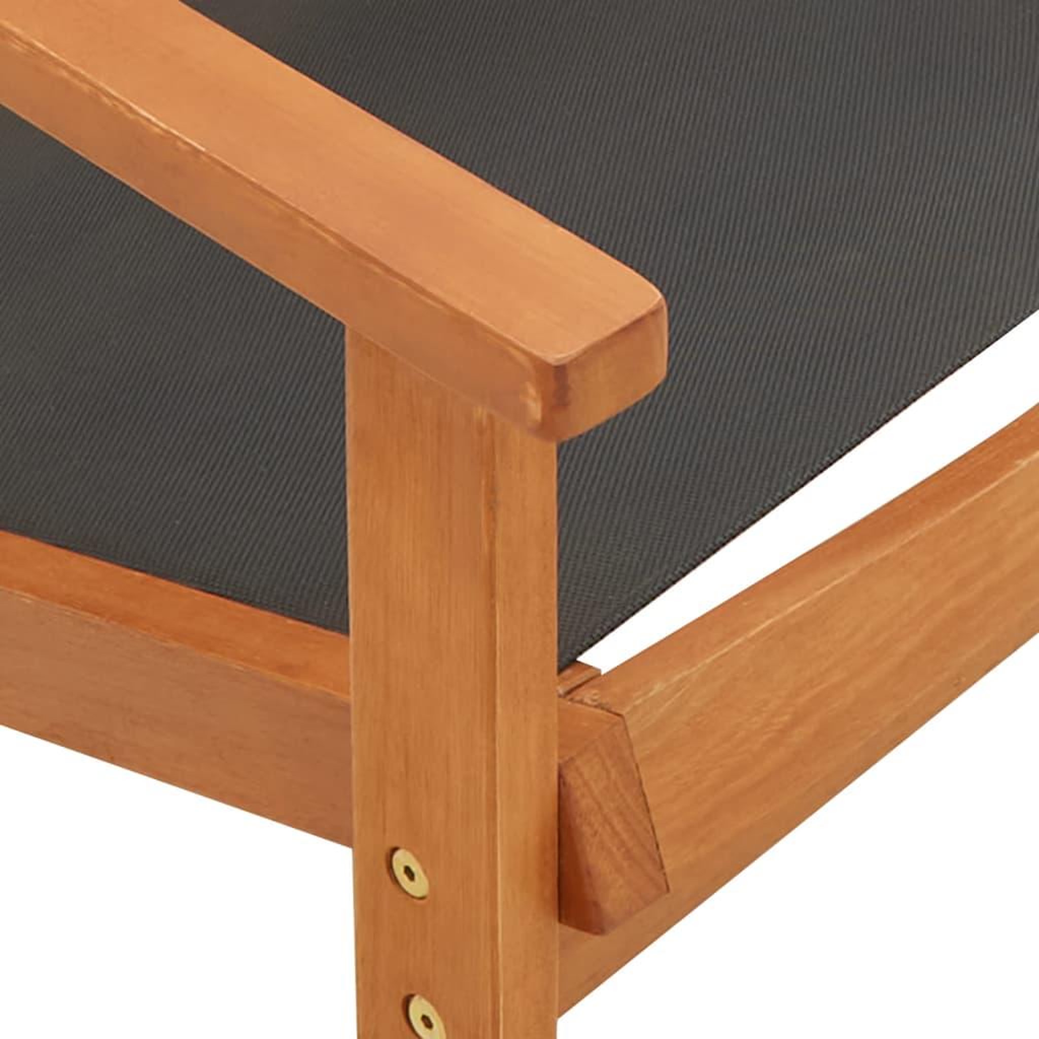 Voir la diapositive 5 : VIDAXL Chaise de jardin Noir Bois d'eucalyptus solide et textilene