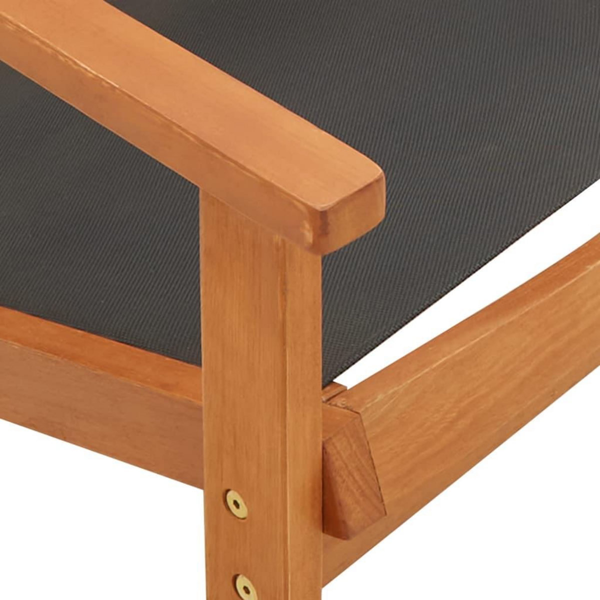 VIDAXL Chaise de jardin Noir Bois d'eucalyptus solide et textilene