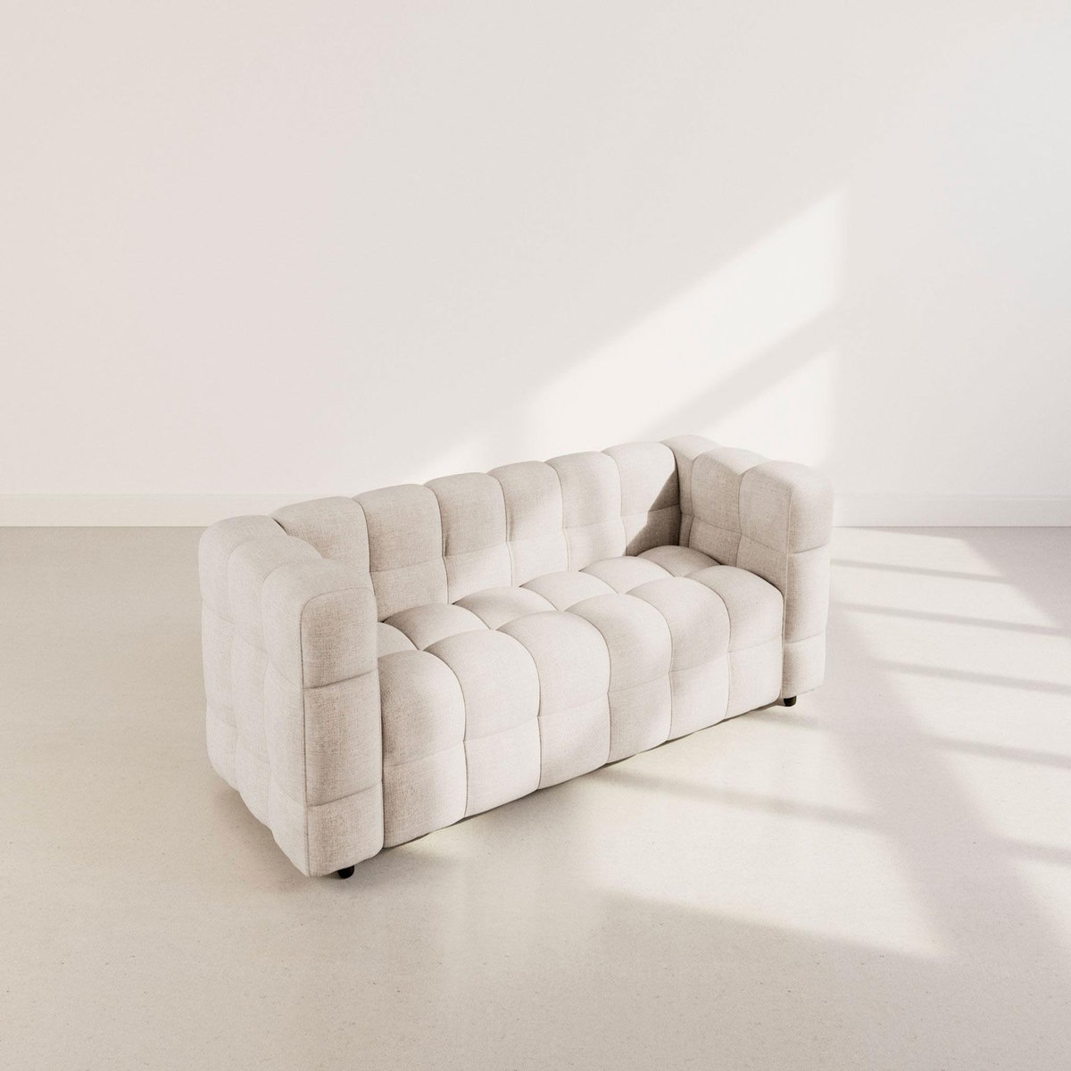 BEST MOBILIER Augustin - canapé droit 3 places en velours texturé