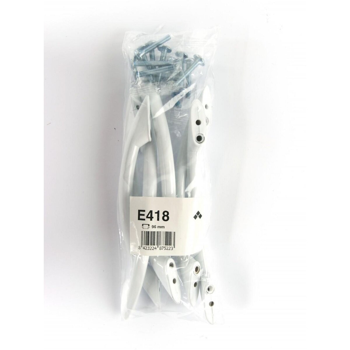 CENTRALE BRICO Lot de 6 poignées de meuble entraxe 96 mm plastique brillant