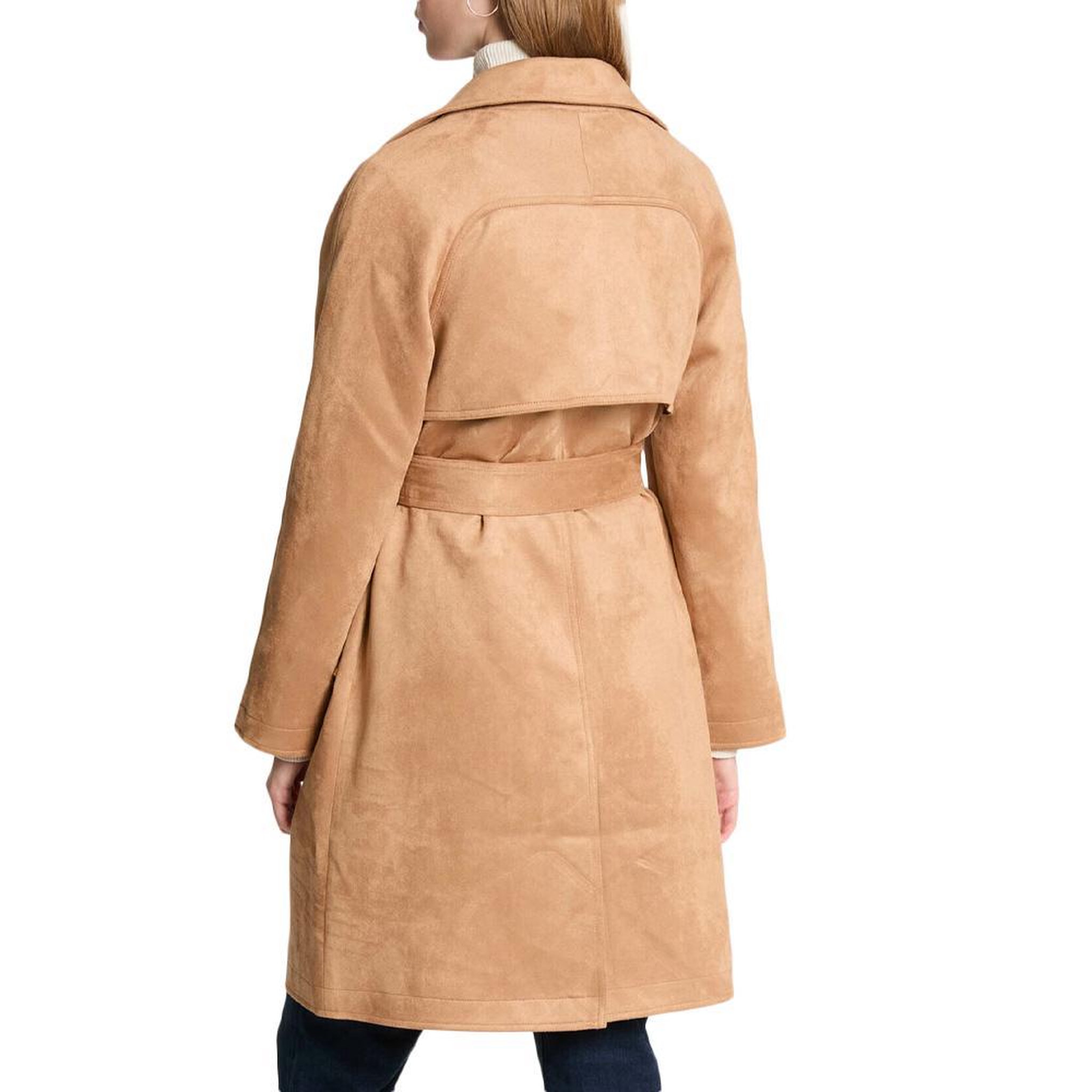 Voir la diapositive 3 : MORGAN Manteau marron femme morgan trench long en suédine