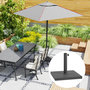 Voir la diapositive 2 : OUTSUNNY Pied de parasol béton 18 Kg mât dia. 38-48 mm - 44 x 44 x 30 cm - noir