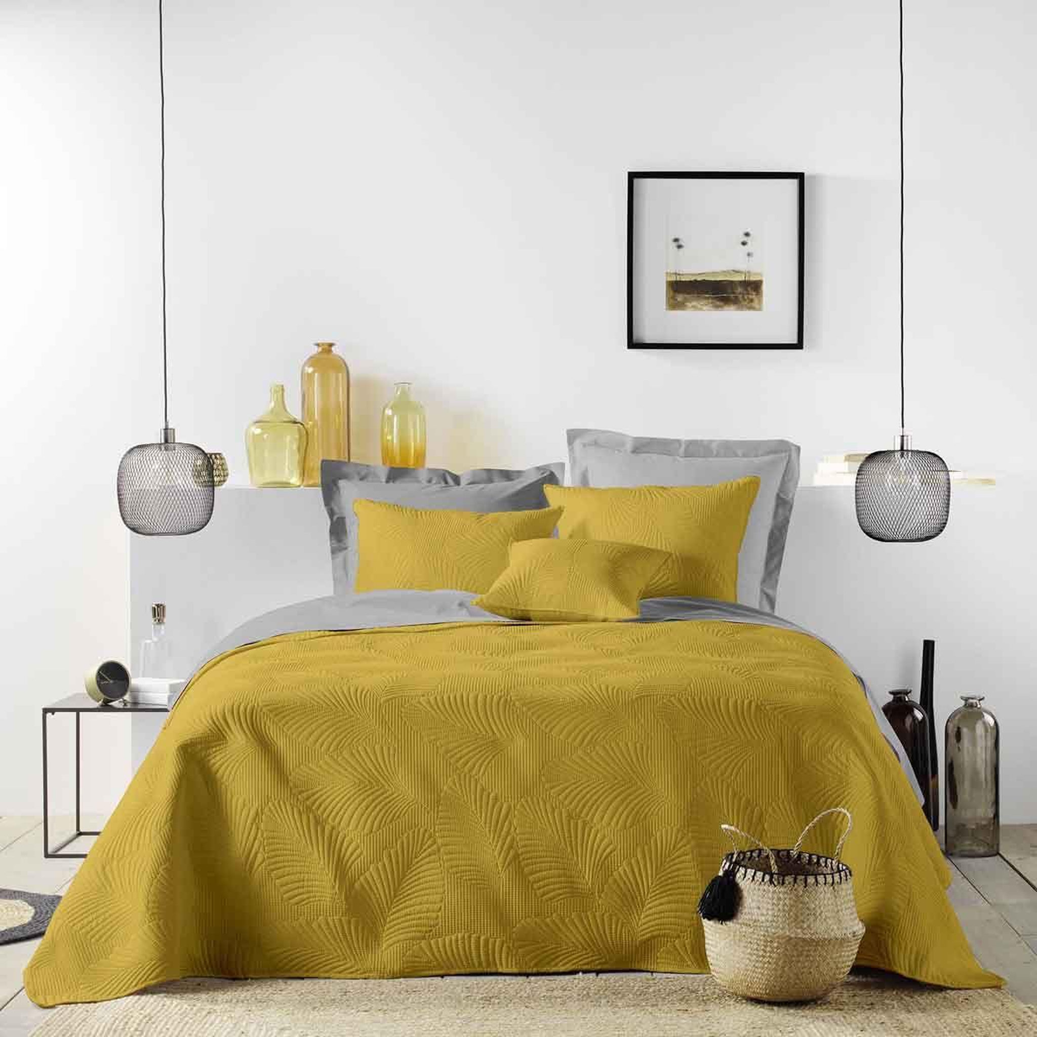 Voir la diapositive 4 : Douceur d'Intérieur Housse de coussin  palombine  60x60cm ocre