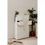 Voir la diapositive 2 : MARKET24 Commode CAPETOWN - Décor blanc brillant - 6 Tiroirs - L80 x H131,5 x P40 cm