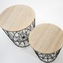 Voir la diapositive 2 : VS VENTA-STOCK Set de 2 Tables Basses Guili,Plateau en placage de Bois Naturel et Structure en métal