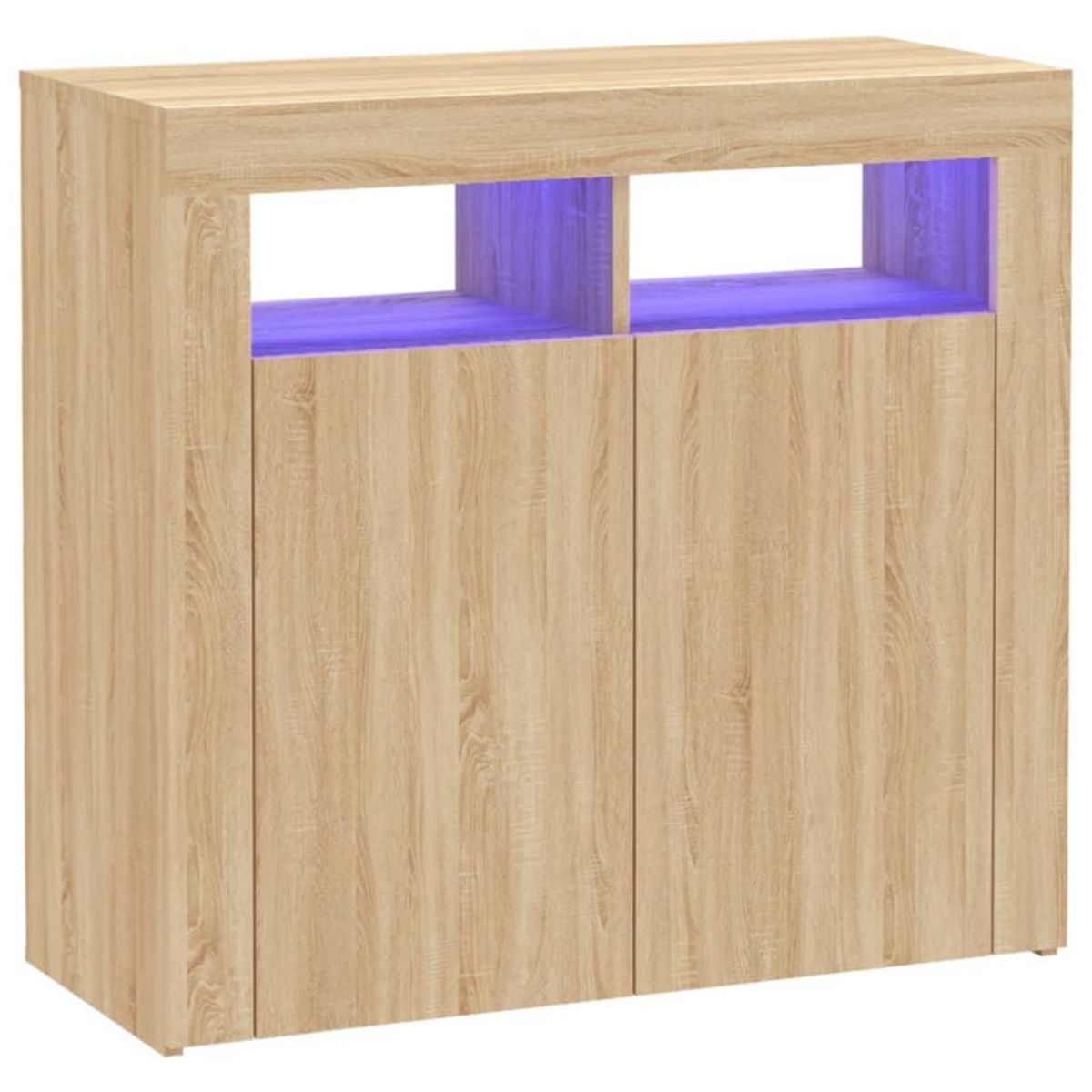 VIDAXL Buffet avec lumieres LED chene sonoma 80x35x75 cm