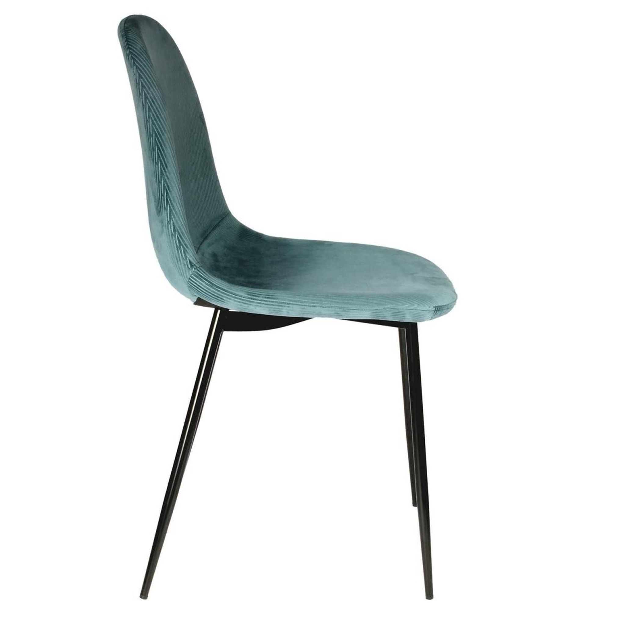 Voir la diapositive 4 : The Home Deco Factory Lot de 4 chaises velours  giulia  85cm bleu canard