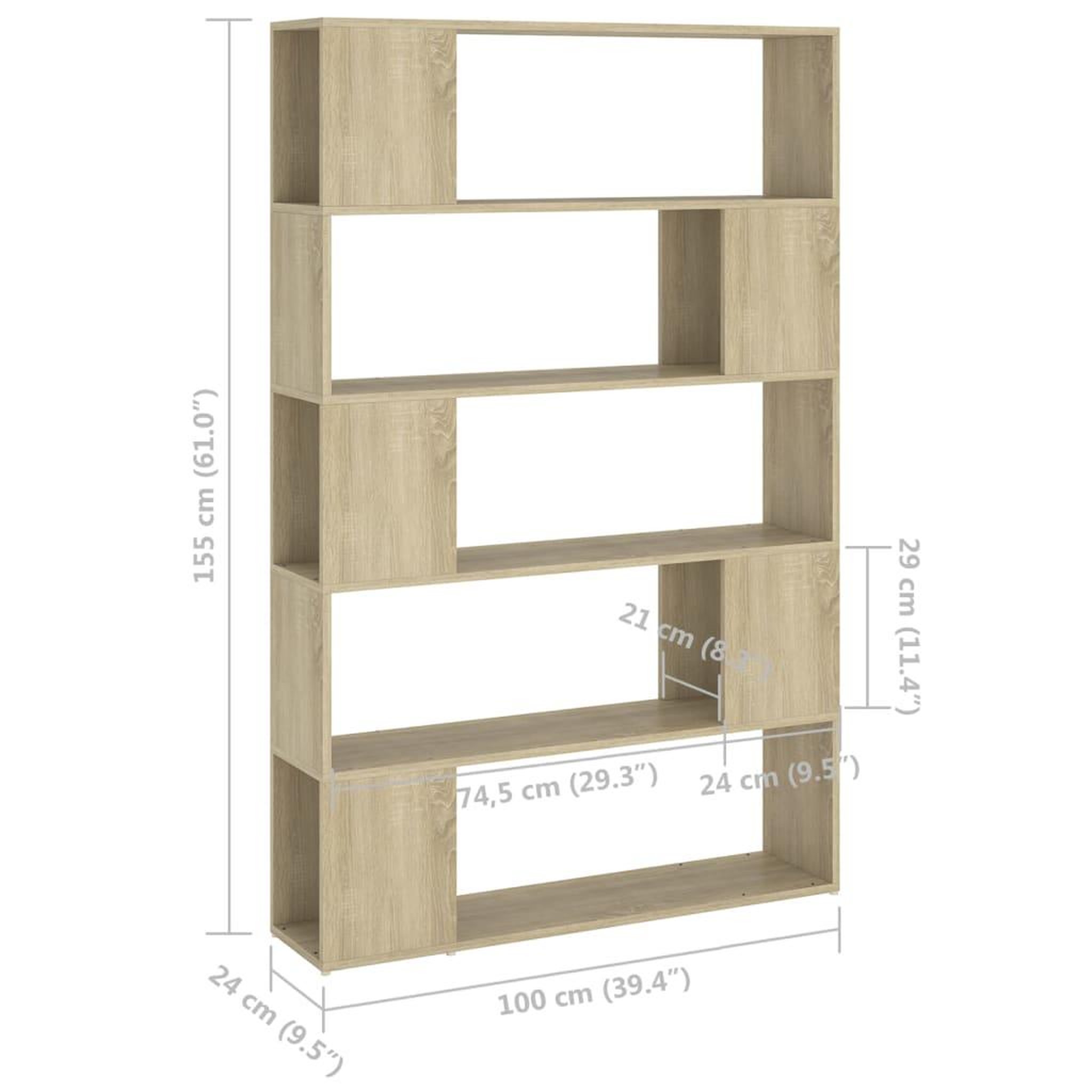 Voir la diapositive 6 : VIDAXL Bibliotheque/Separateur de piece Chene sonoma Bois d'ingenierie