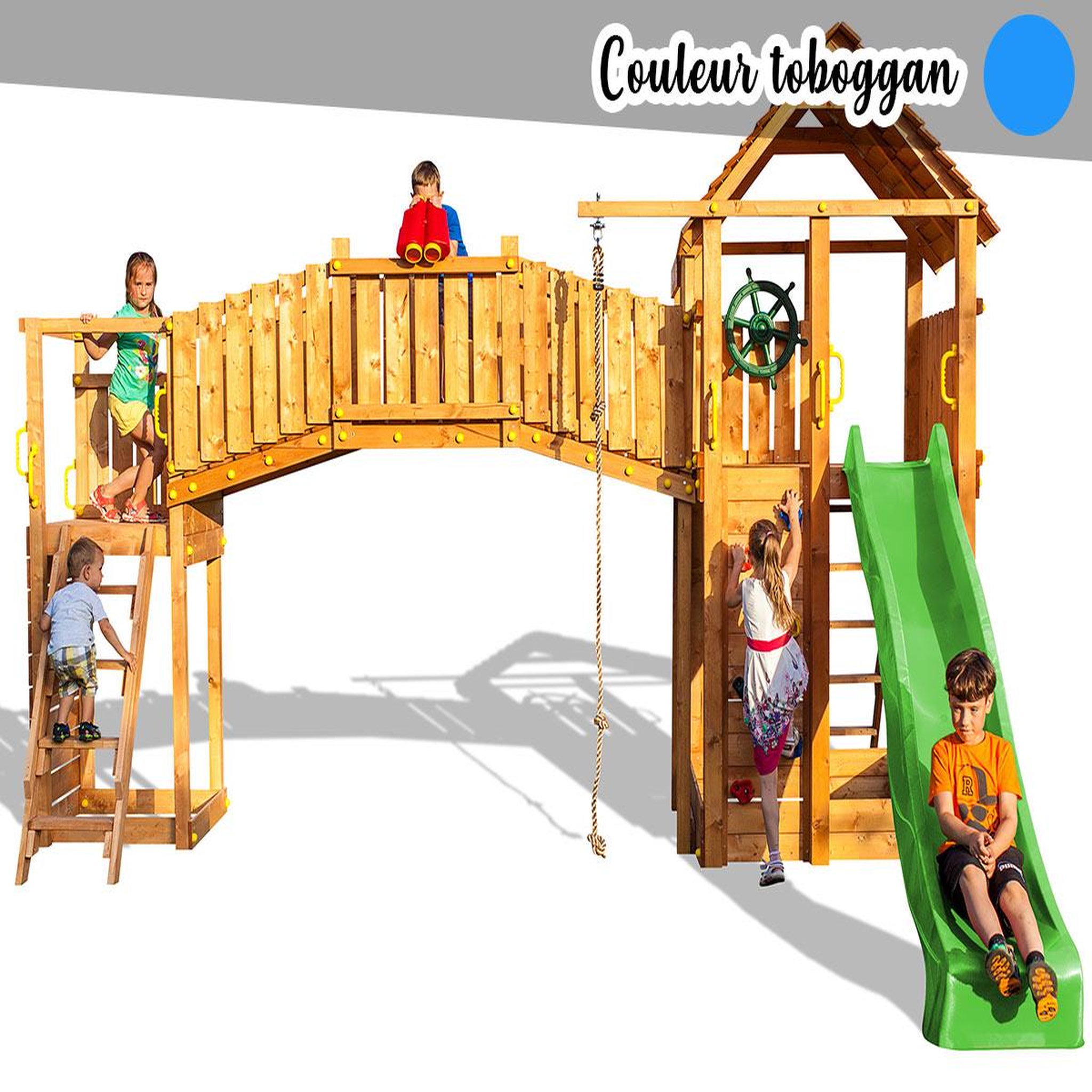 Voir la diapositive 1 : Fungoo Aire de jeux Rainbow Fortress Tip - Toboggan Bleu - Fungoo