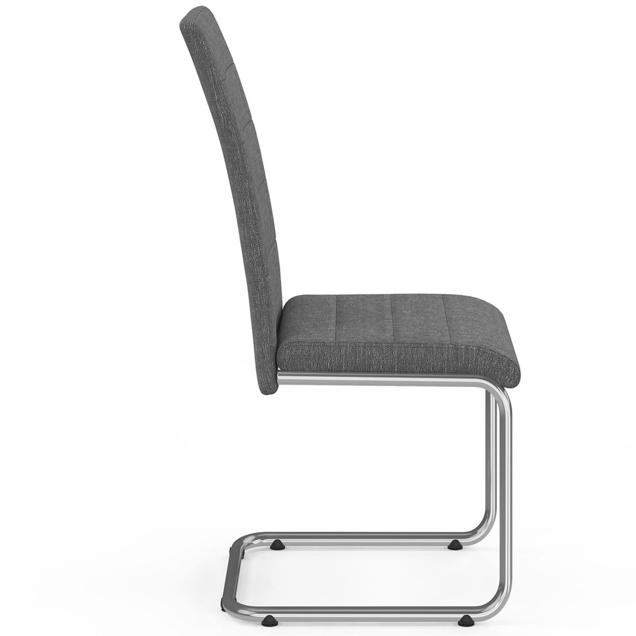 Voir la diapositive 4 : ID MARKET Lot de 4 chaises mia en tissu gris anthracite pour salle à manger