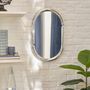 Voir la diapositive 4 : ATMOSPHERA Miroir Mural Ovale  Micaela  55cm Argent