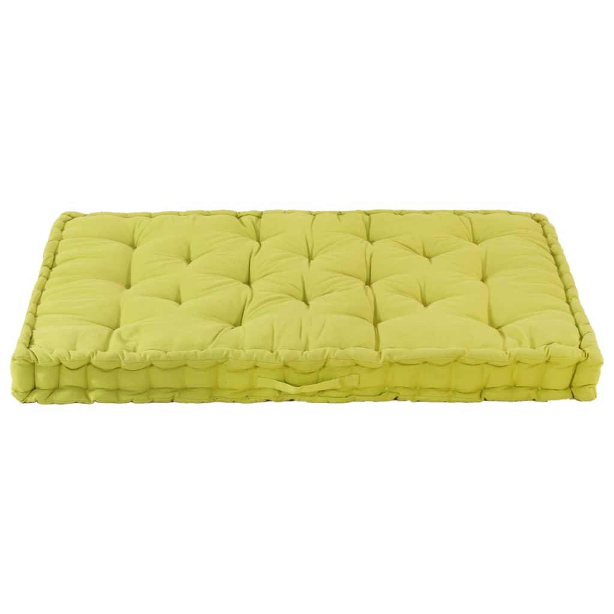 Voir la diapositive 3 : VIDAXL Coussin de plancher de palette Coton 120x80x10 cm Vert