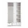 Voir la diapositive 4 : HomeStyle4U Armoire blanche avec tiroirs 3 portes chambre