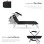 Voir la diapositive 3 : tectake Lot de 2 transats de jardin en acier pliable noir