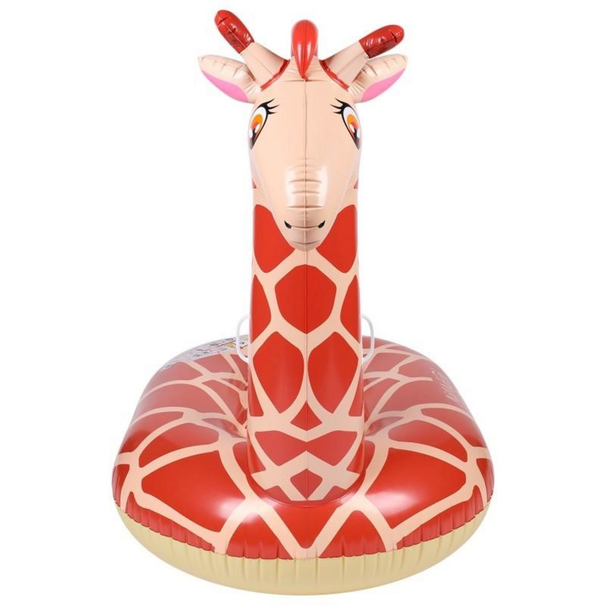 AIRMYFUN Bouée Gonflable XXL Chevauchable, Piscine & Plage, Flotteur Deluxe - Giraffe 140x140x105cm