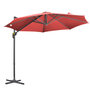Voir la diapositive 1 : OUTSUNNY Parasol déporté octogonal inclinable manivelle avec pied en acier Ø 2,94 x 2,48H m rouge