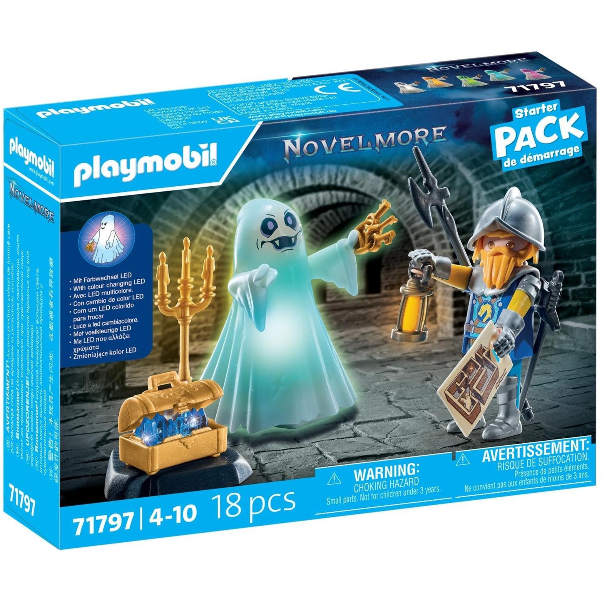 PLAYMOBIL Chevalier et fantôme effets lumineux multicolores