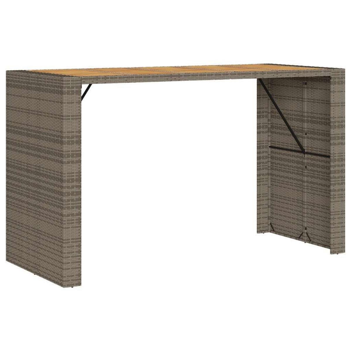 VIDAXL Ensemble de bar de jardin 7 pcs avec coussins gris poly rotin