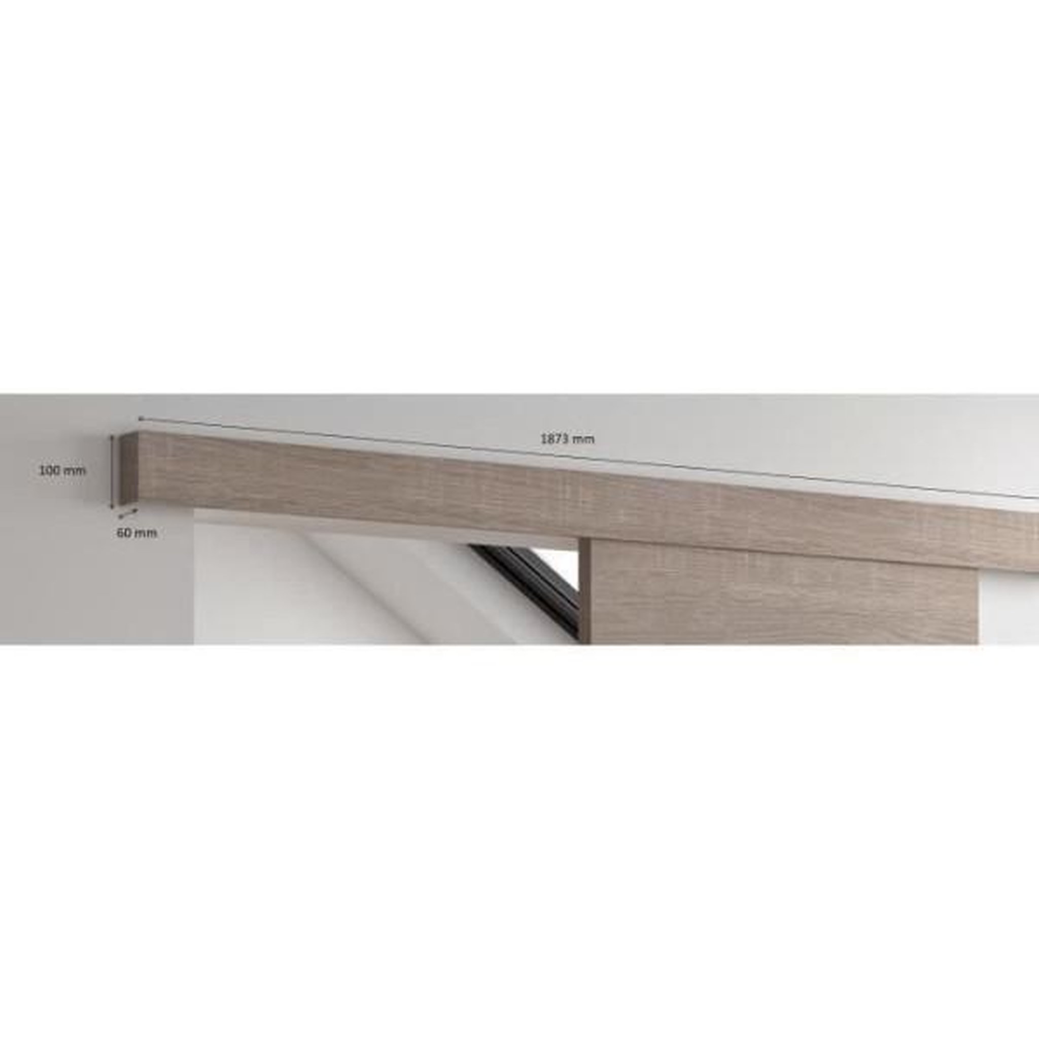 Voir la diapositive 4 : OPTIMUM Optimum - kit porte coulissante + rail + bandeau vérone - h.204xl.83xp.4 cm - chene taupe