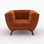 Voir la diapositive 6 : MAISON PAVANE Ensemble canapé et fauteuil en velours orange 4 places-Mona