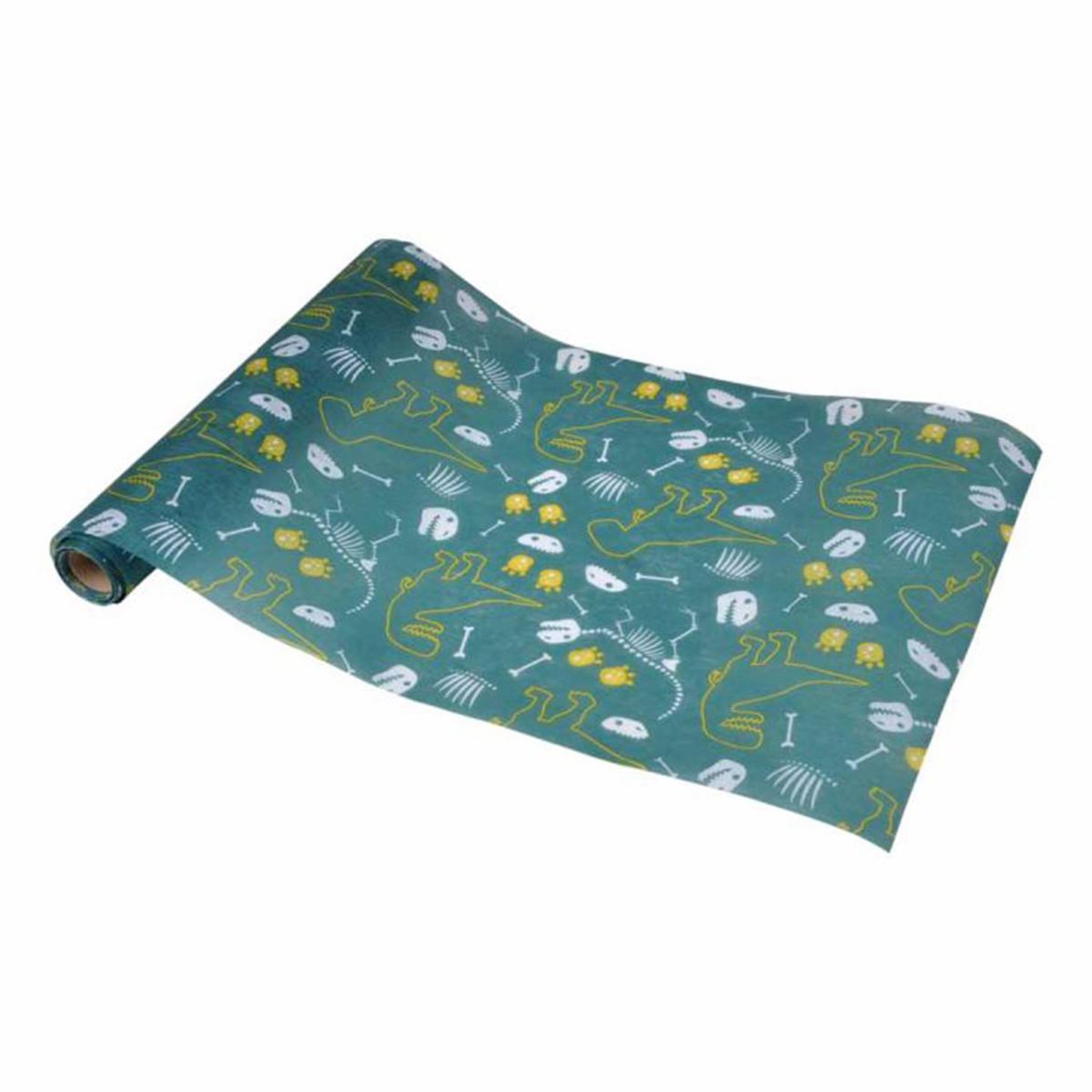 HOMEA Chemin de table déco  happy dino  28cmx5m vert