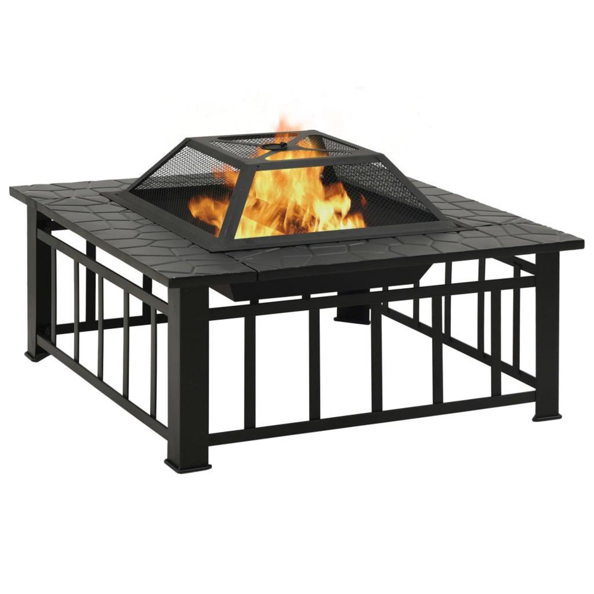 VIDAXL Foyer de jardin avec tisonnier 81x81x47 cm XXL Acier
