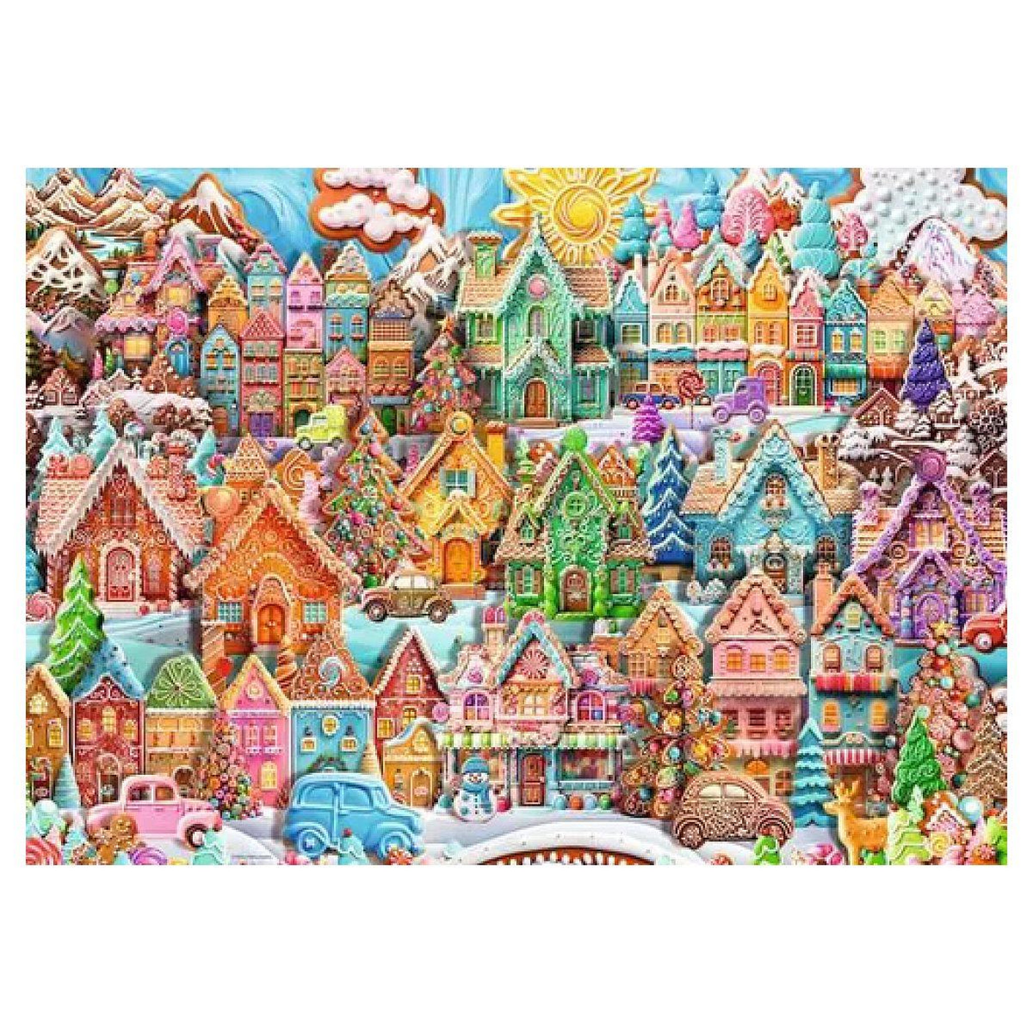 Voir la diapositive 2 : RAVENSBURGER Puzzle 1000p noël au village des cookies
