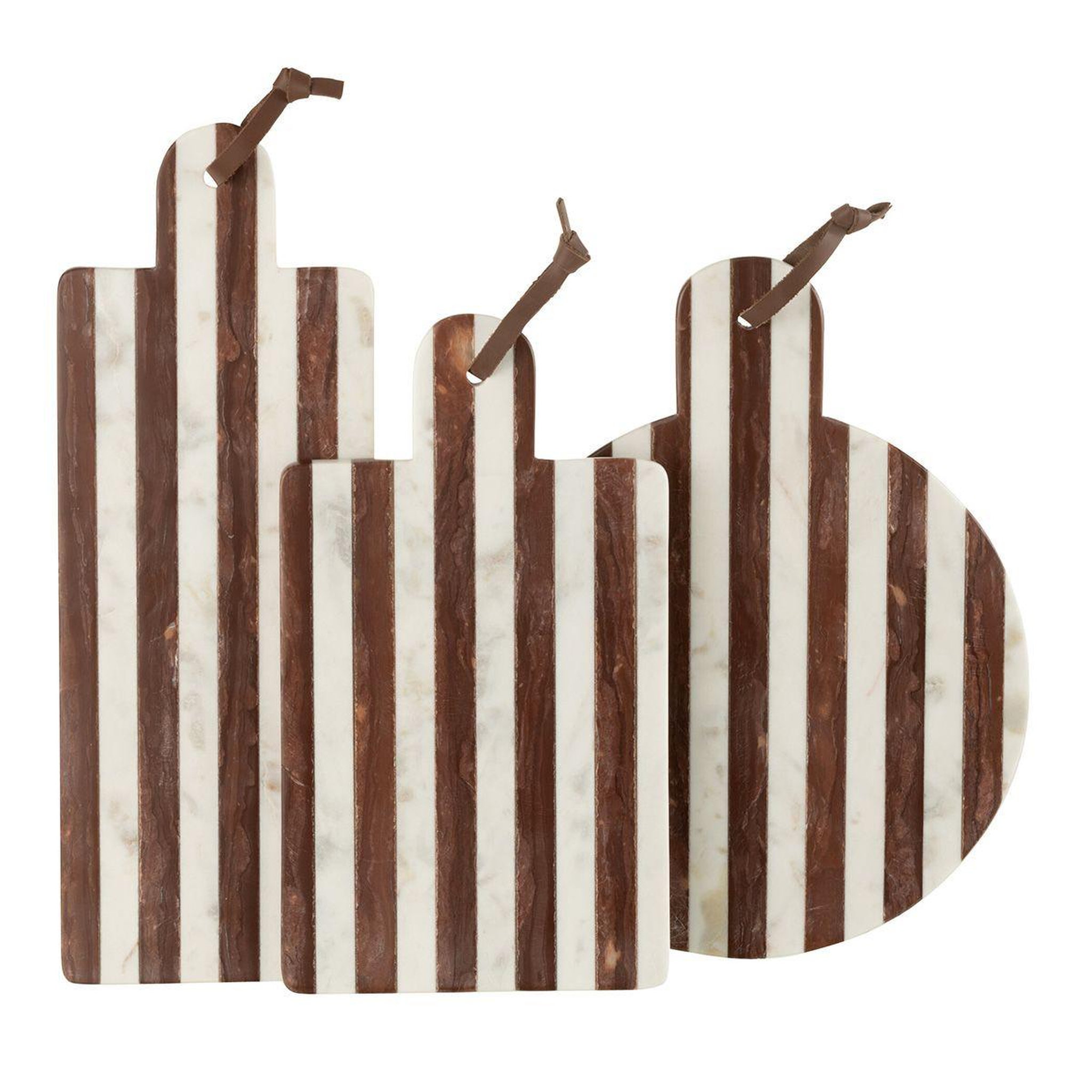 Voir la diapositive 3 : J-LINE Planche à Découper Marbre  Streepy  45cm Marron