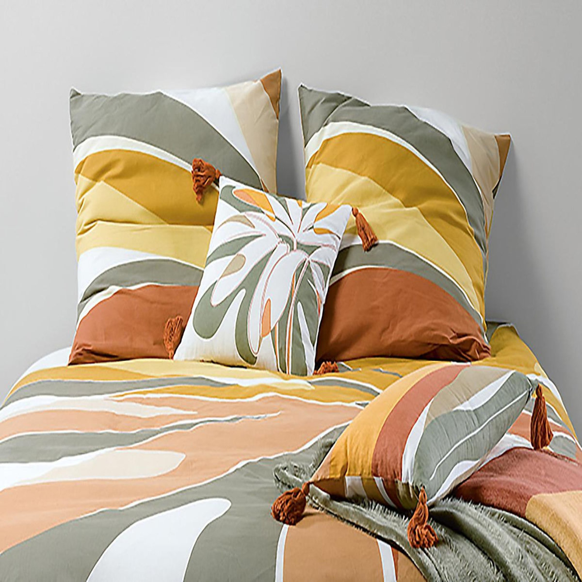 Les Ateliers du Linge Coussin imprimé en polycoton kentia