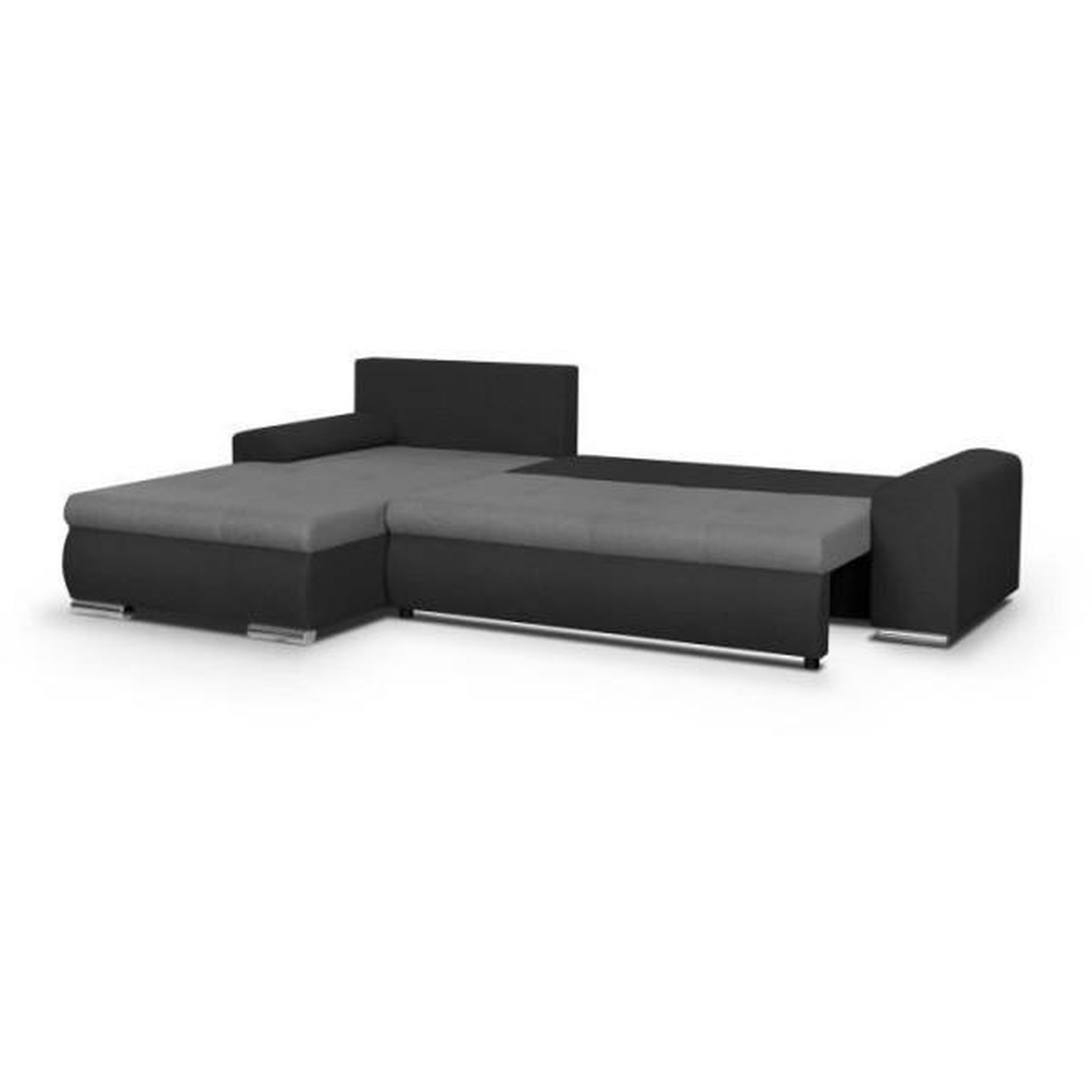 Voir la diapositive 3 : MARKET24 Canapé d'angle convertible et réversible 5 places INDIAN - Tissu gris clair et anthracite