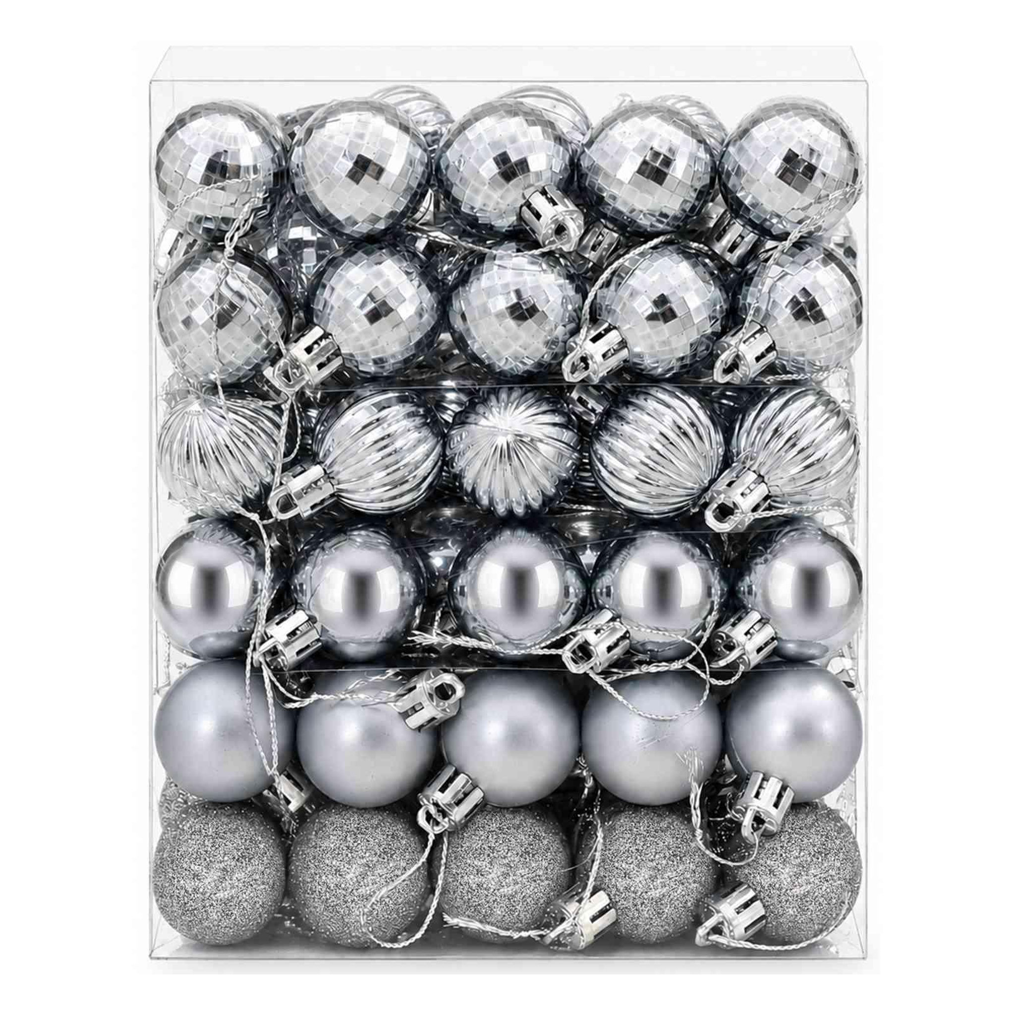 Voir la diapositive 4 : VIDAXL Ensemble de boules de Noël 150 pc Gris Diam. 3 cm Polystyrene