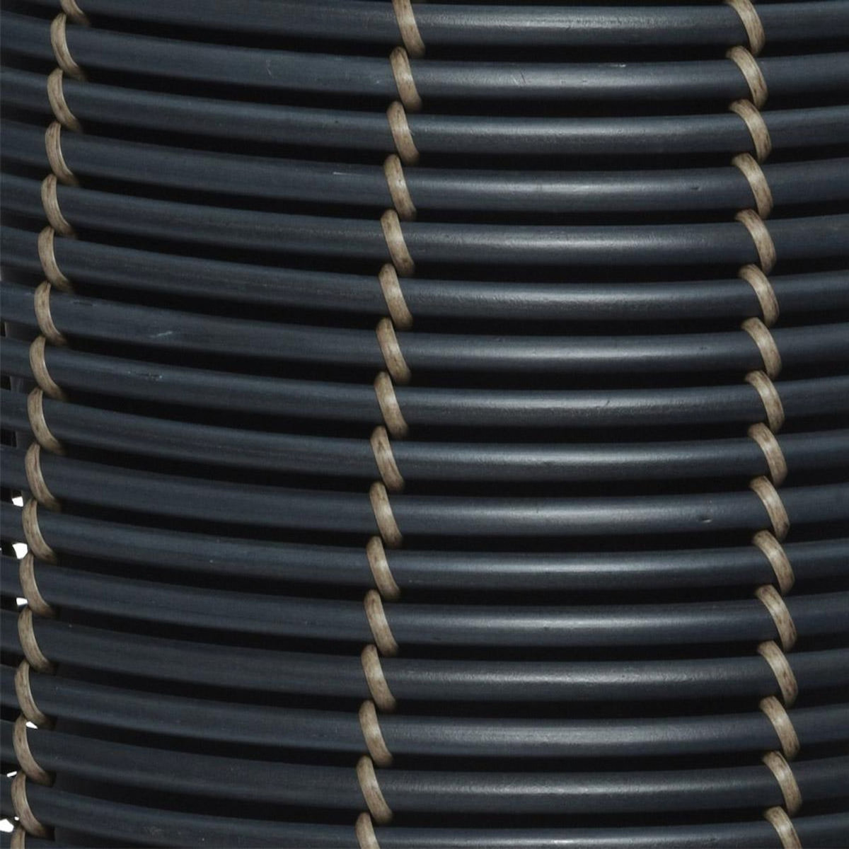 JARDIDECO Lot de 3 cache-pots en polyrotin anthracite rond - Jardideco