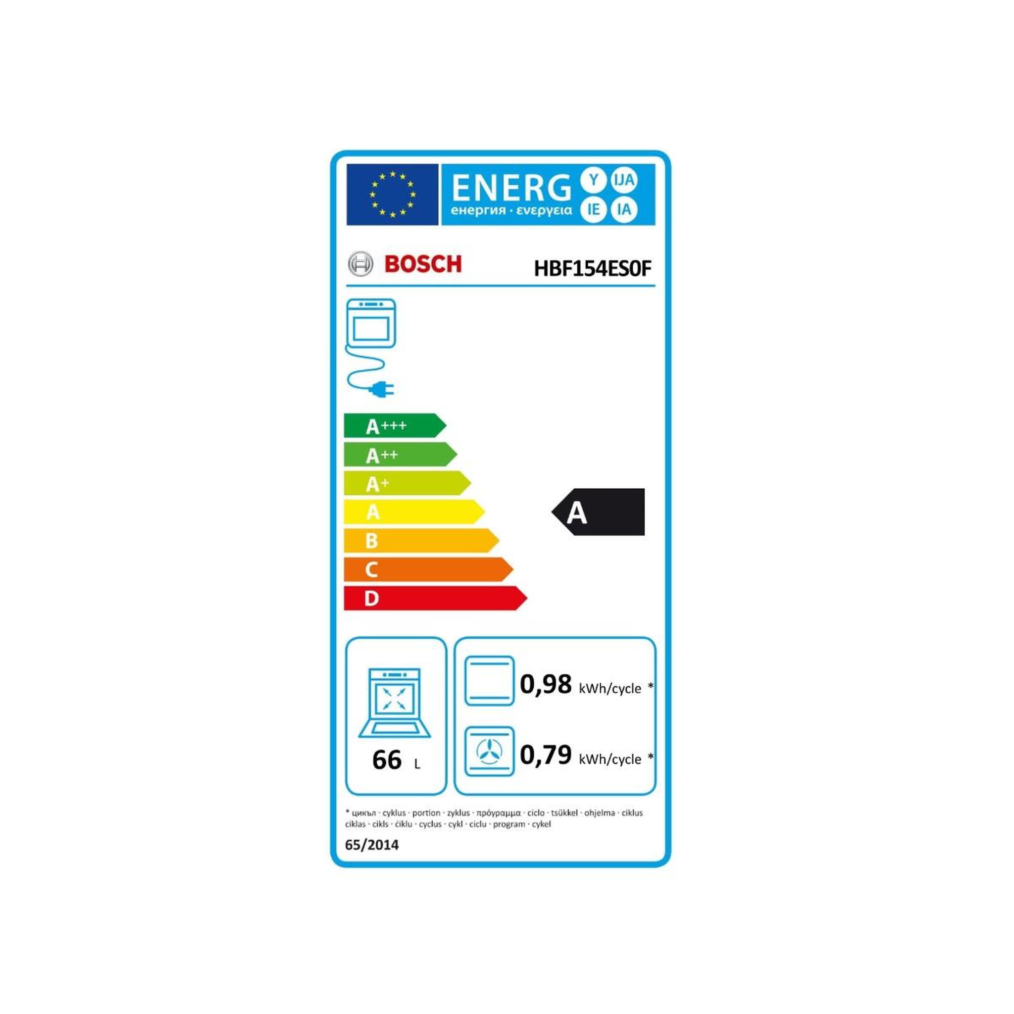 Voir la diapositive 2 : BOSCH Four intégrable multifonction 66l 60cm hydrolyse inox - HBF154ES0F