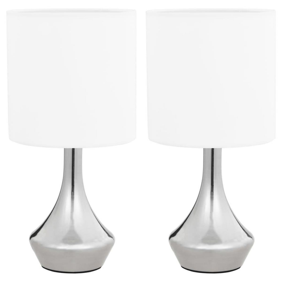VIDAXL Lampes de table 2 pcs Bouton tactile Blanc E14