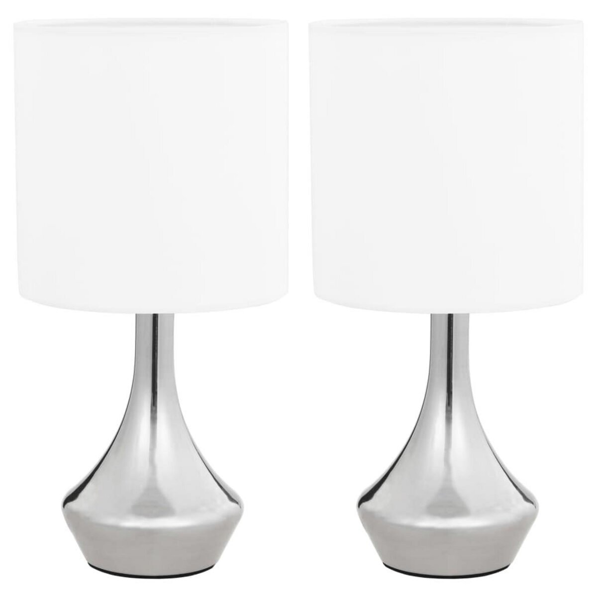 VIDAXL Lampes de table 2 pcs Bouton tactile Blanc E14