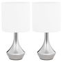 Voir la diapositive 2 : VIDAXL Lampes de table 2 pcs Bouton tactile Blanc E14