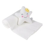 Paris Prix Doudou avec Plaid  Étoile  80x100cm Blanc