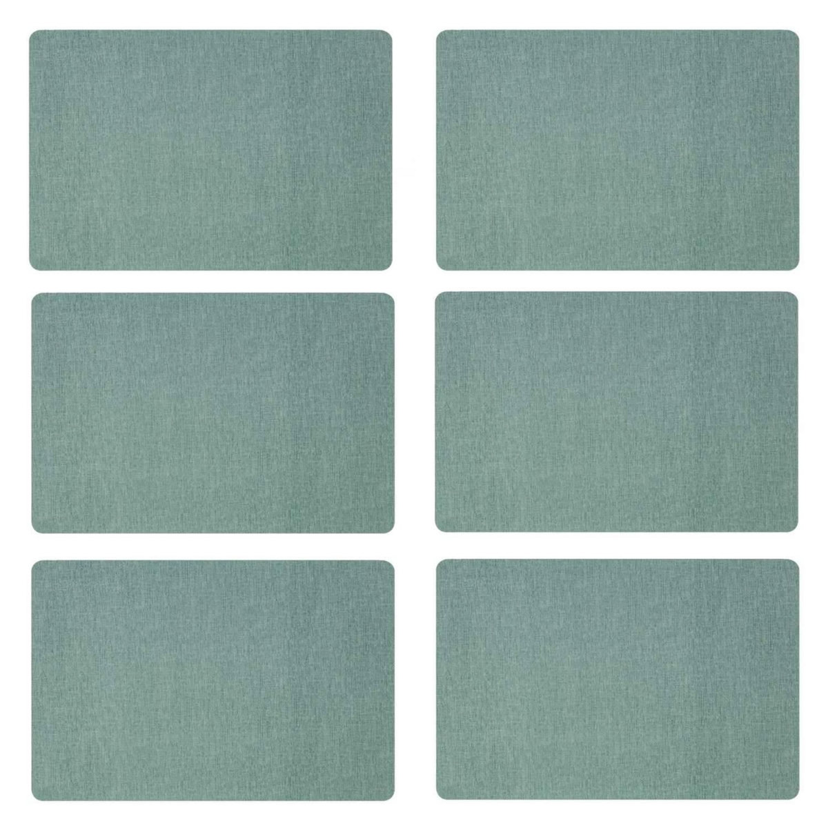 SECRET DE GOURMET Lot de 6 sets de table rectangulaire Lake - 45 x 30 cm - Bleu
