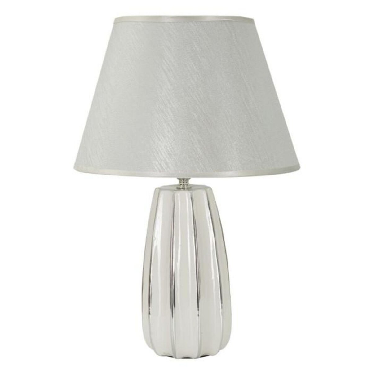 Paris Prix Lampe à Poser en Céramique  Emmi  45cm Argent & Blanc