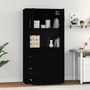 Voir la diapositive 3 : VIDAXL Buffet haut Noir Bois d'ingenierie