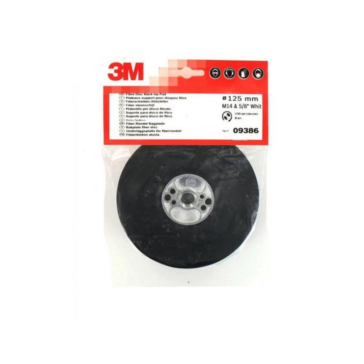 3M Plateau 3M lisse support pour disques fibre M14 diamètre 125 mm
