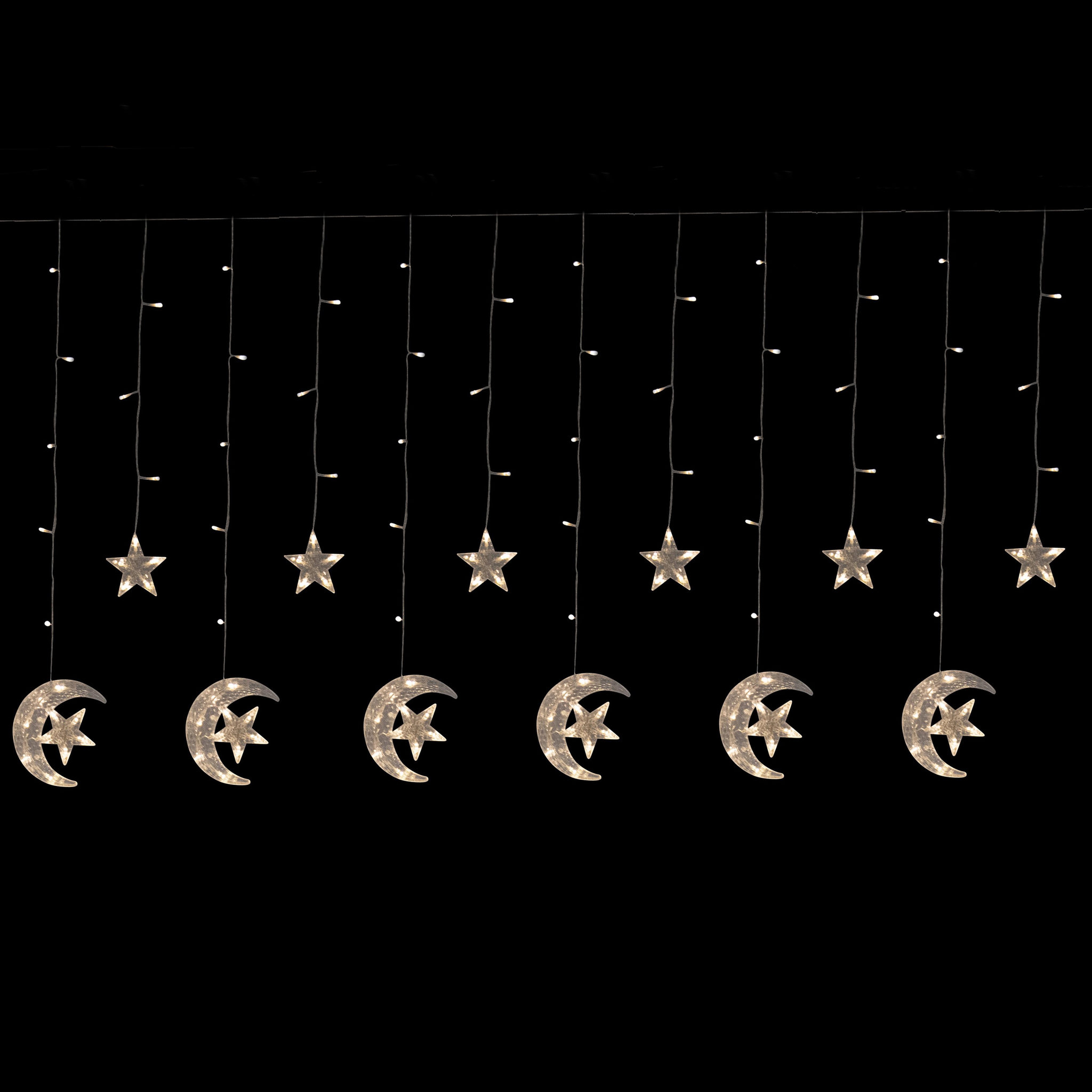 Voir la diapositive 1 :  Guirlande lumineuse électrique lunes 2,5 mètres 138 LED