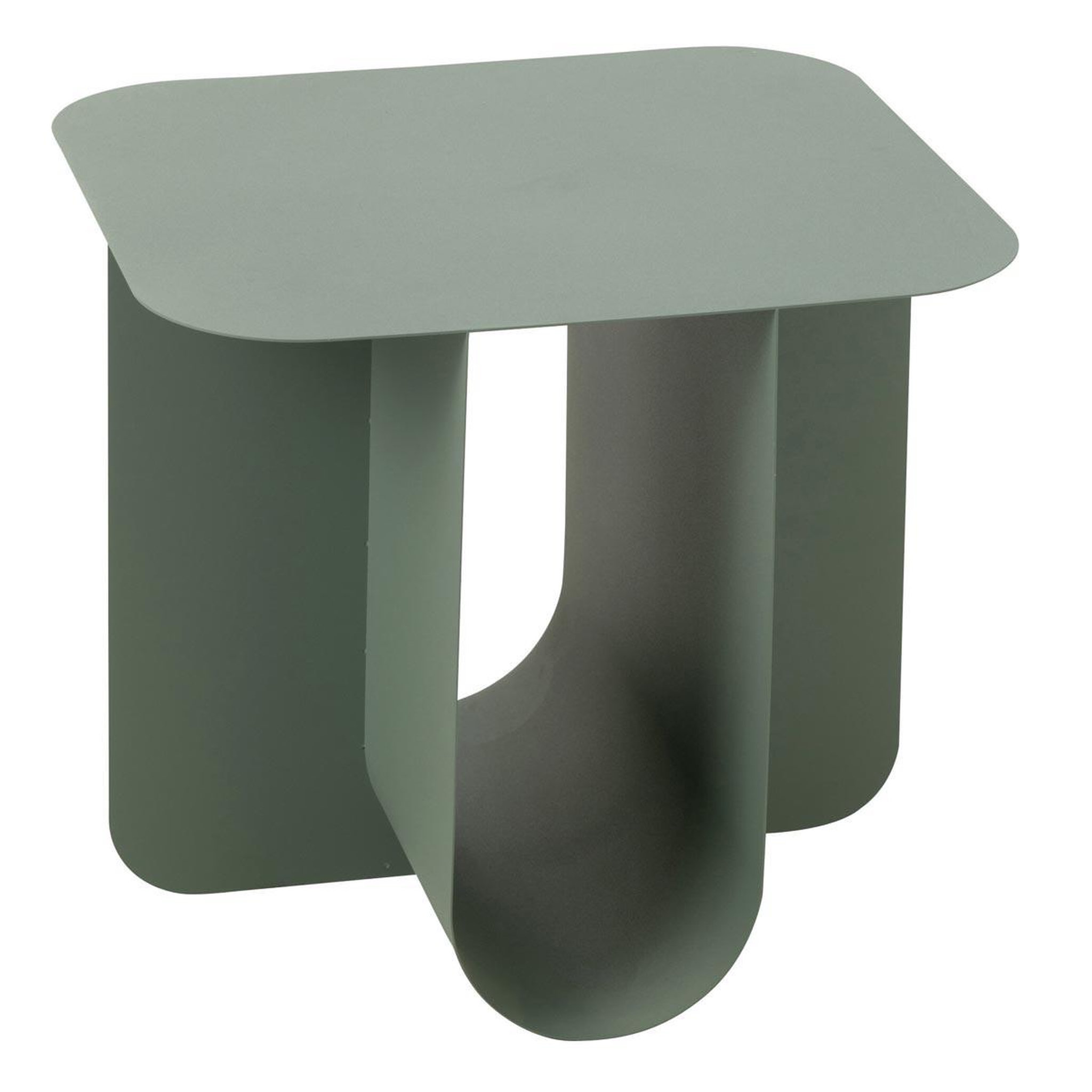 J-LINE Table d'Appoint Carrée en Métal  Reva  39cm Vert