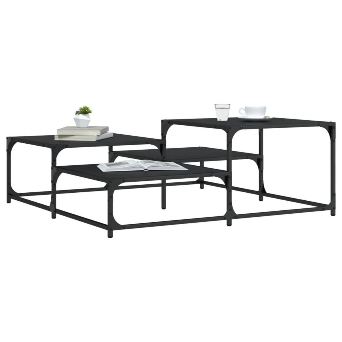 VIDAXL Table basse noir 107x107x40 cm bois d'ingenierie