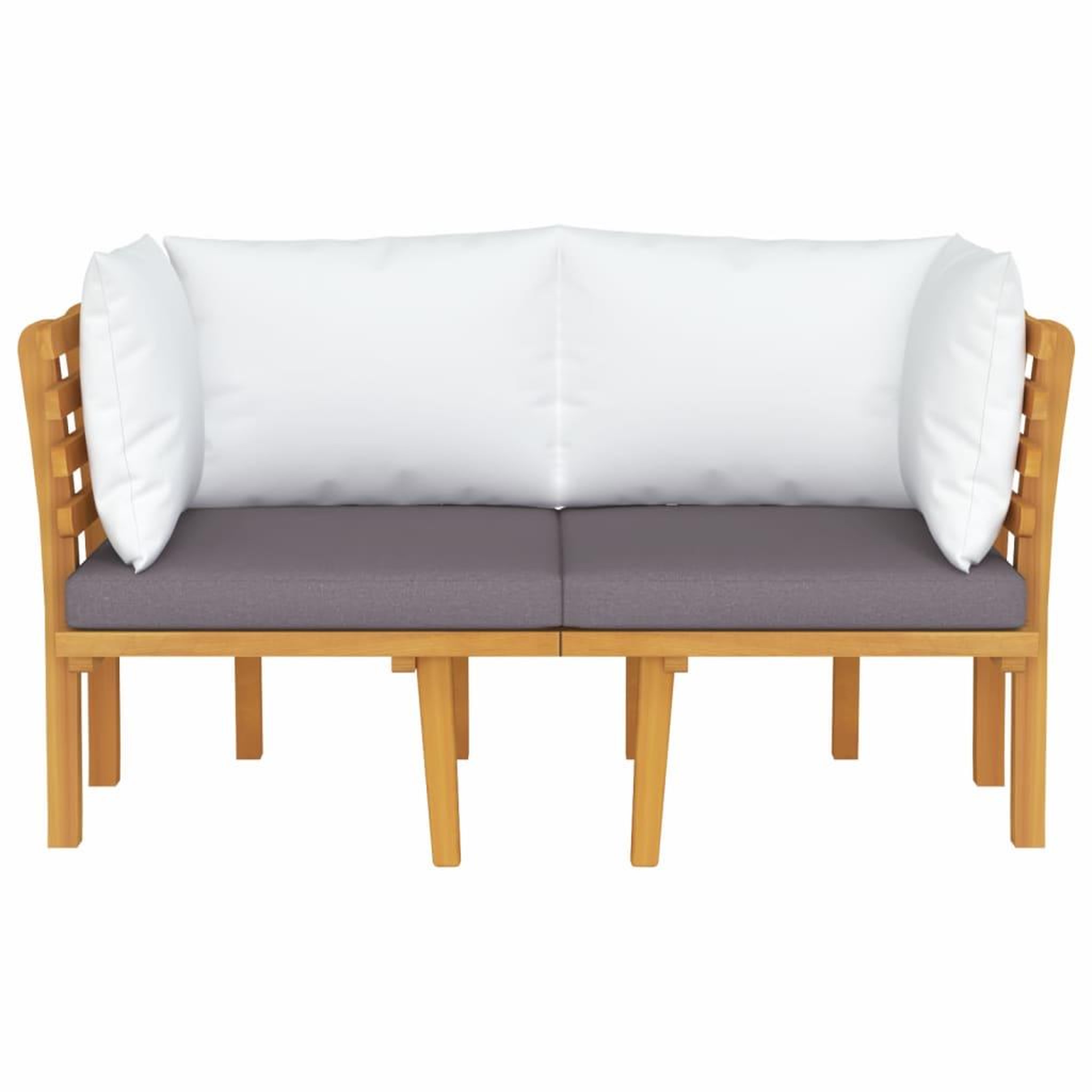 Voir la diapositive 3 : VIDAXL Canape de jardin 2 places avec coussins Bois d'acacia massif