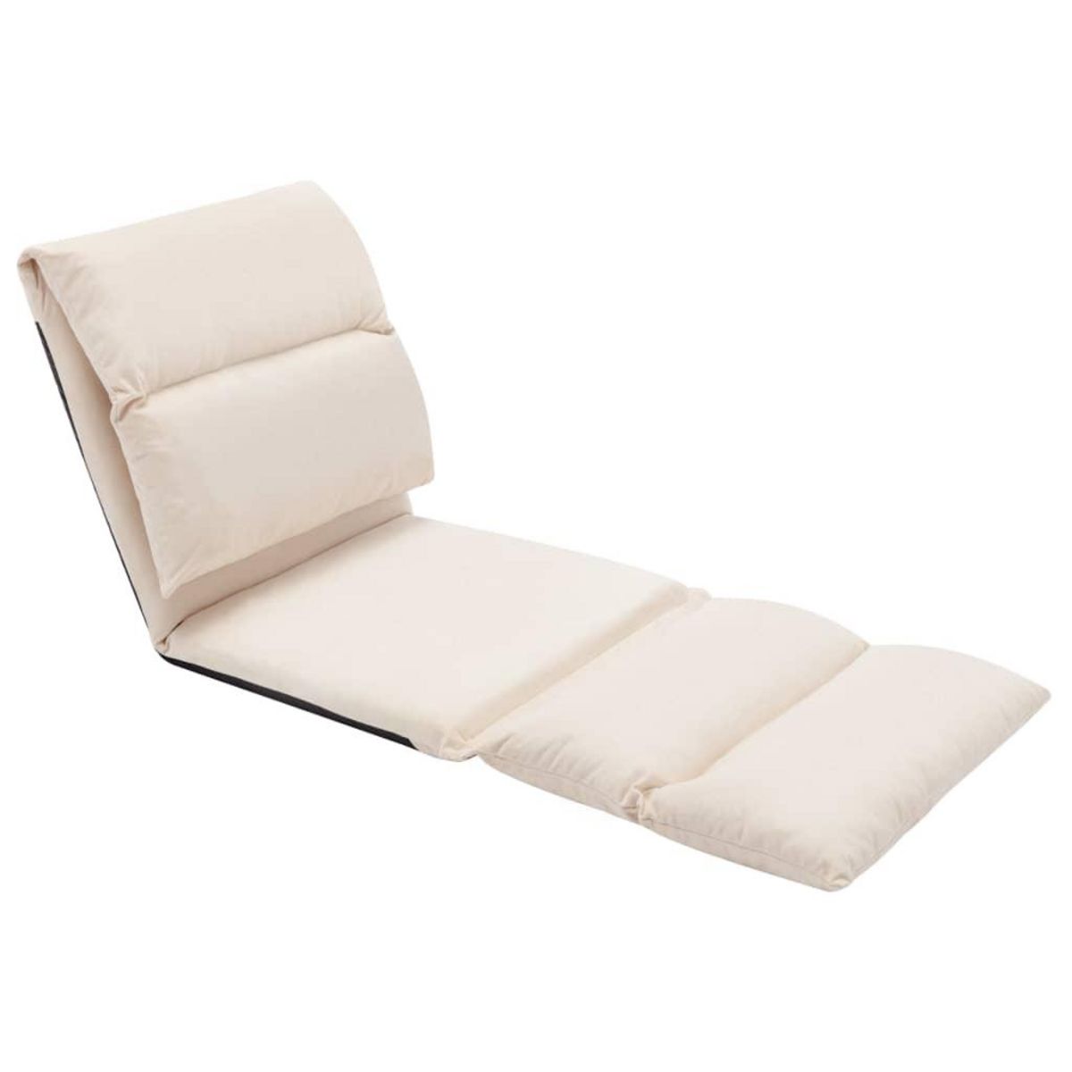 VIDAXL Chaise pliable de sol Creme Microfibre